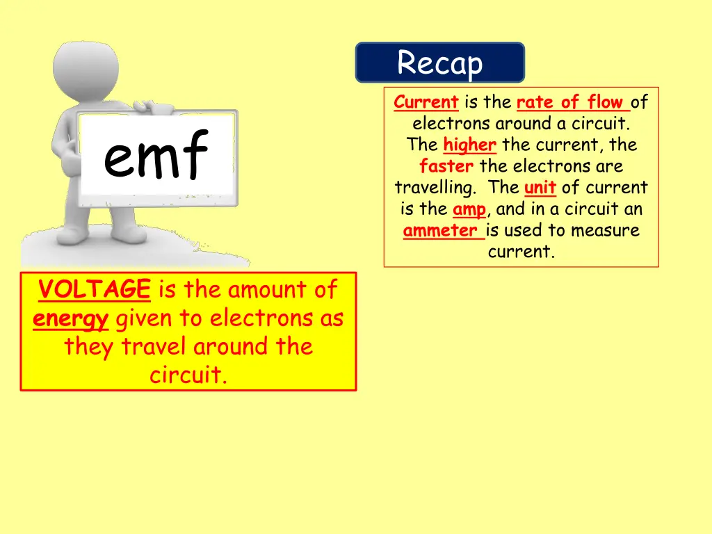 recap current is the rate of flow of electrons 1