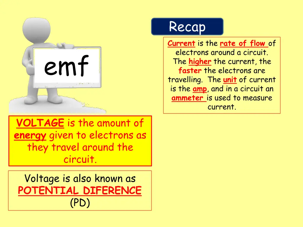 recap current is the rate of flow of electrons 2