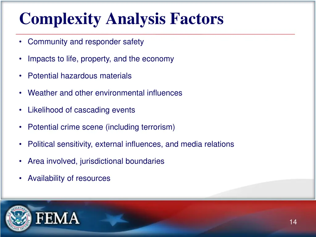 complexity analysis factors