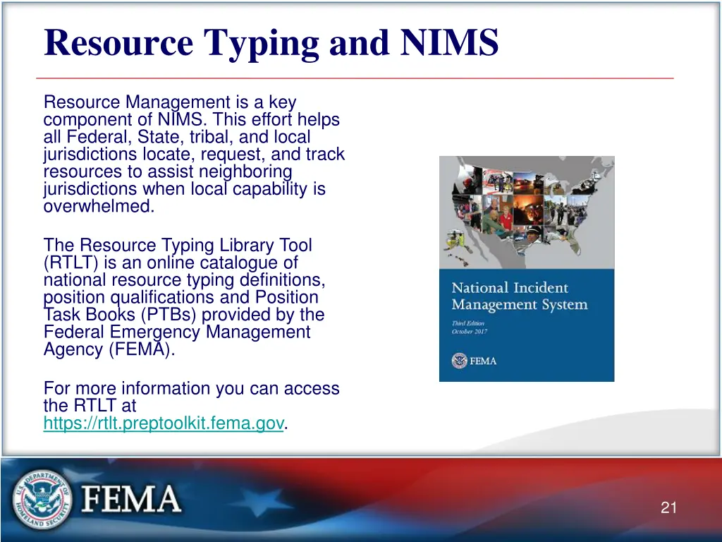 resource typing and nims