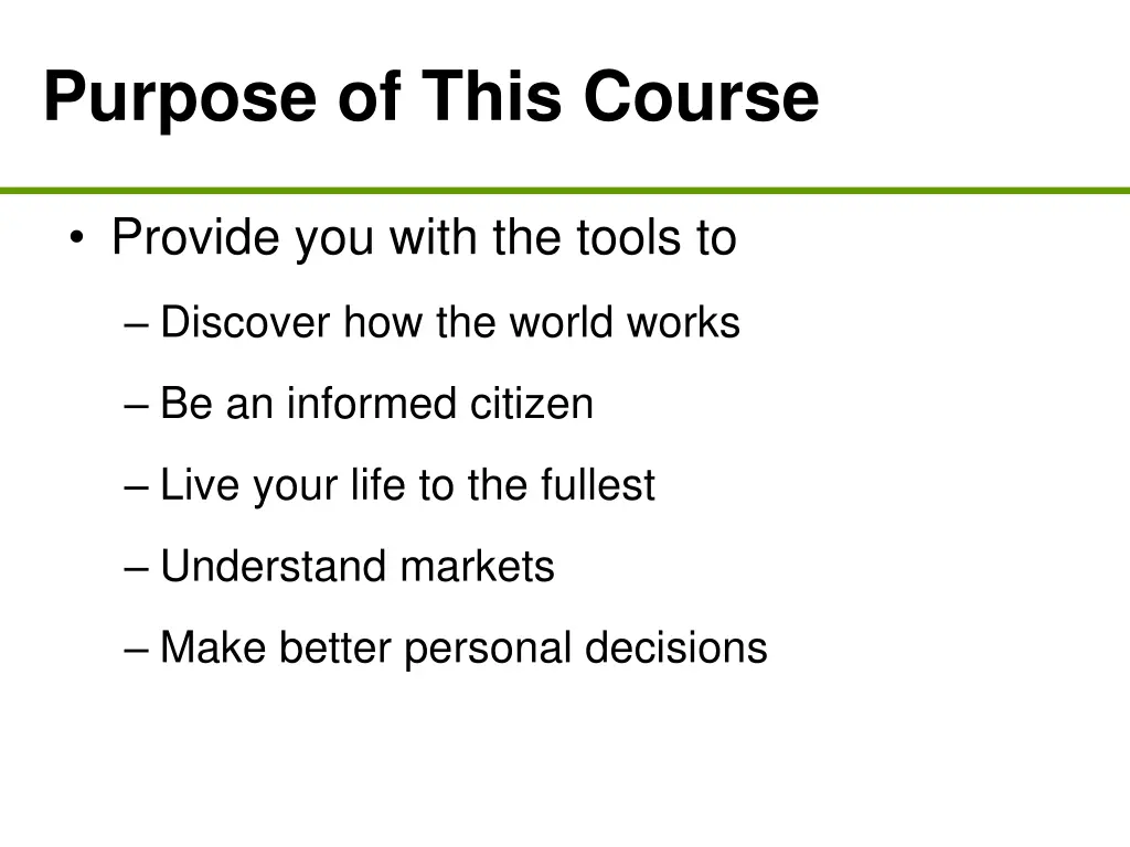 purpose of this course