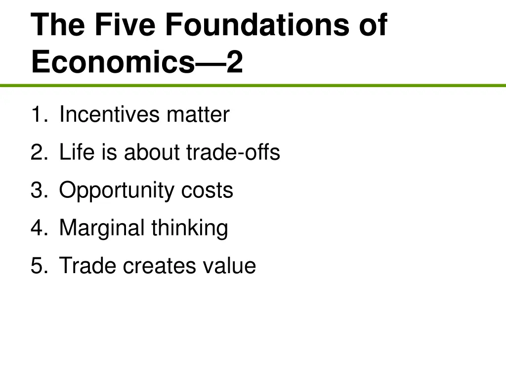 the five foundations of economics 2