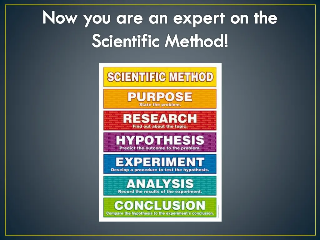 now you are an expert on the scientific method