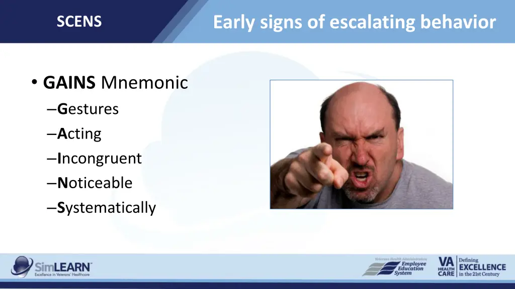 early signs of escalating behavior