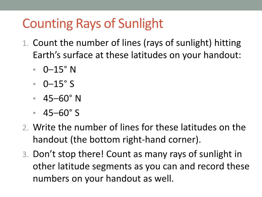 counting rays of sunlight