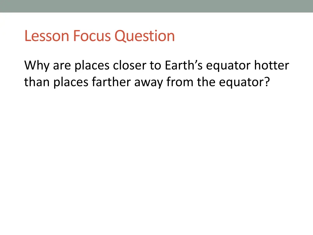 lesson focus question