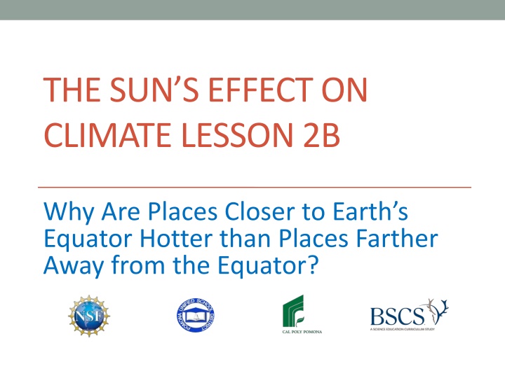 the sun s effect on climate lesson 2b