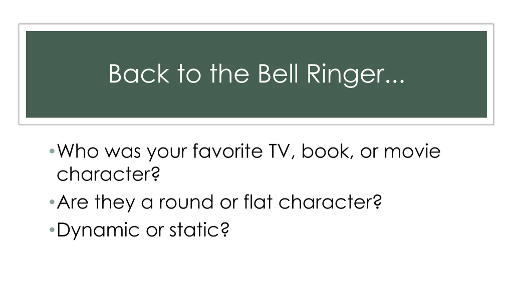 back to the bell ringer