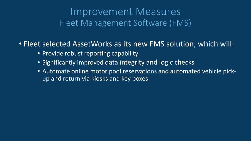 improvement measures fleet management software fms