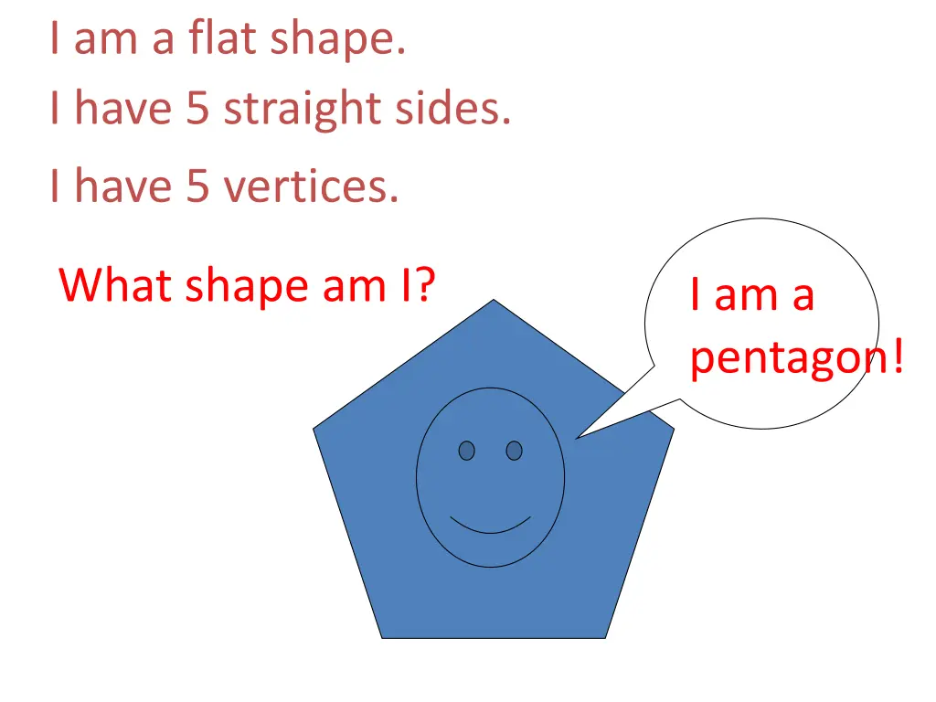 i am a flat shape i have 5 straight sides