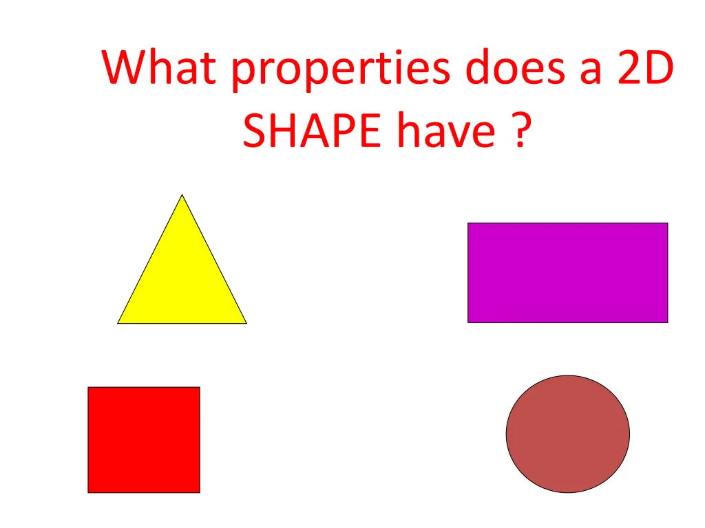 what properties does a 2d shape have