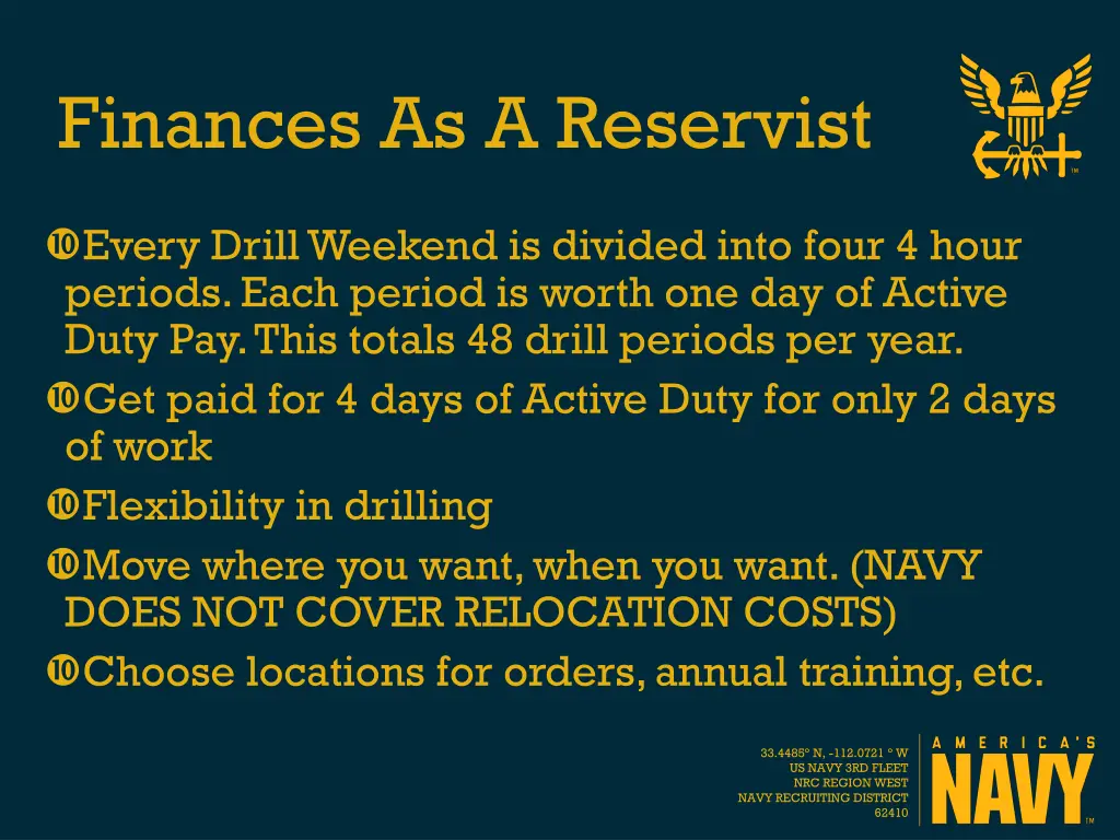 finances as a reservist