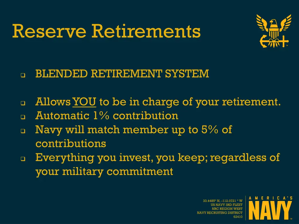 reserve retirements