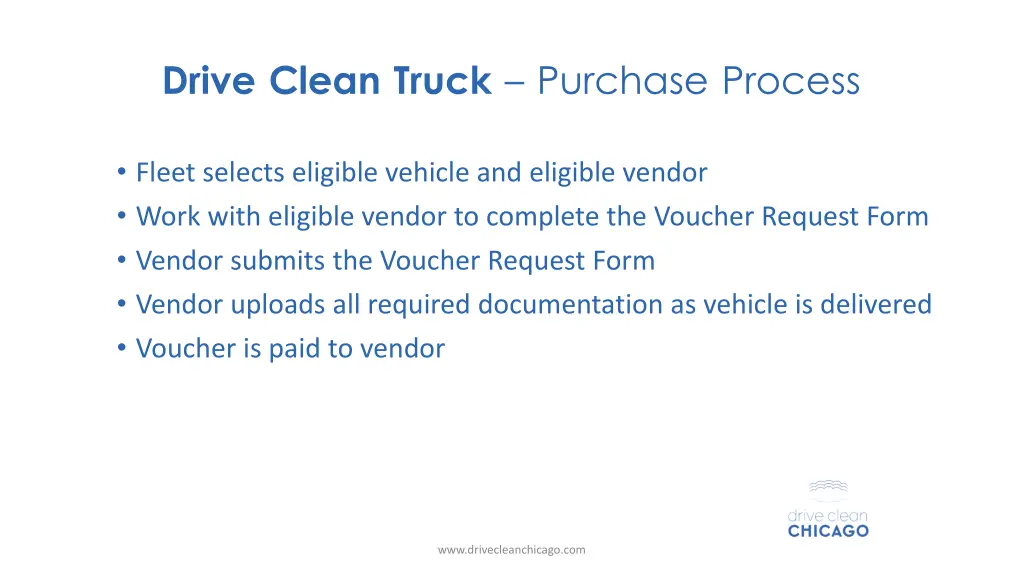 drive clean truck purchase process