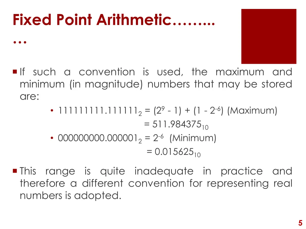 fixed point arithmetic 1