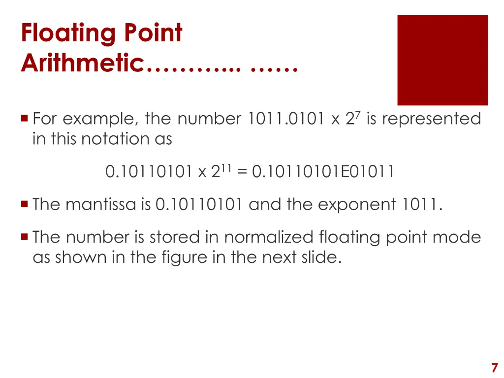 floating point arithmetic 1