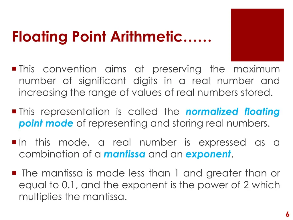 floating point arithmetic