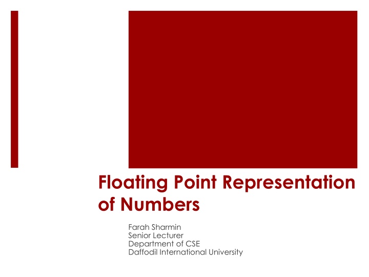 floating point representation of numbers