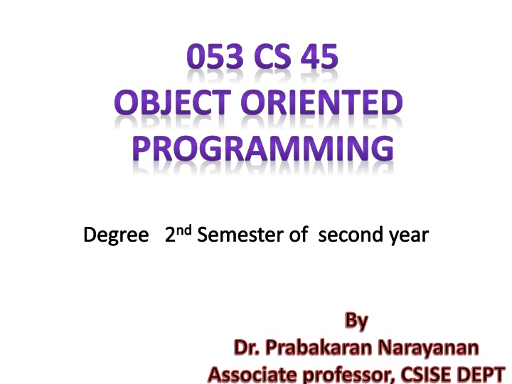 053 cs 45 object oriented programming