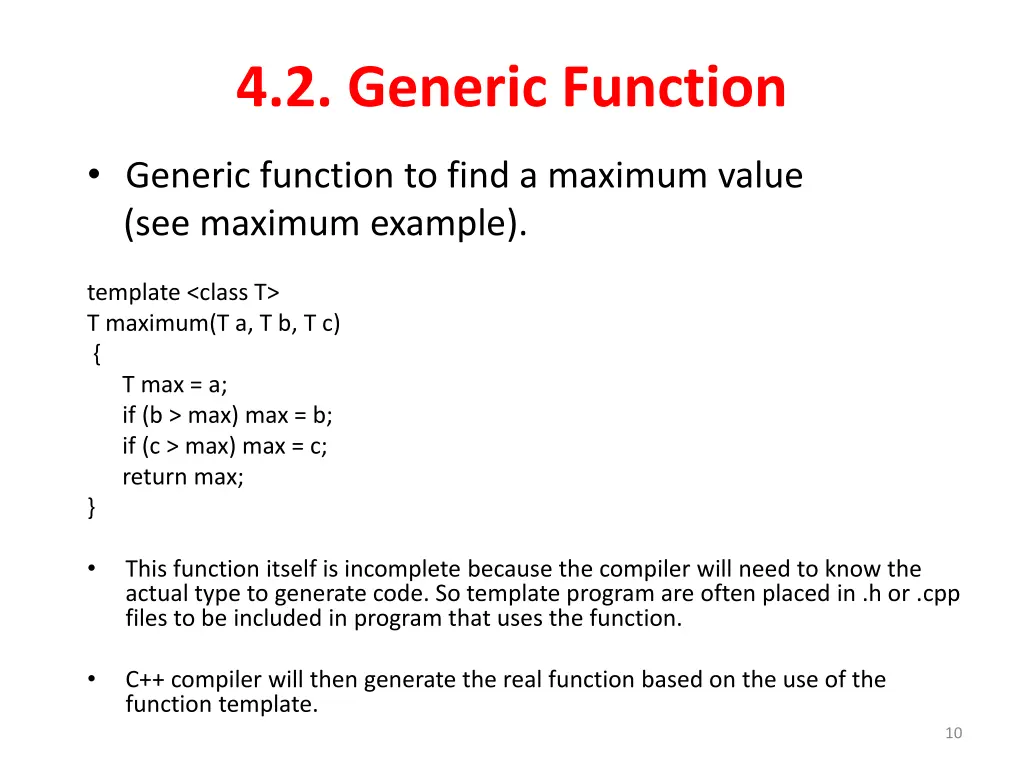 4 2 generic function