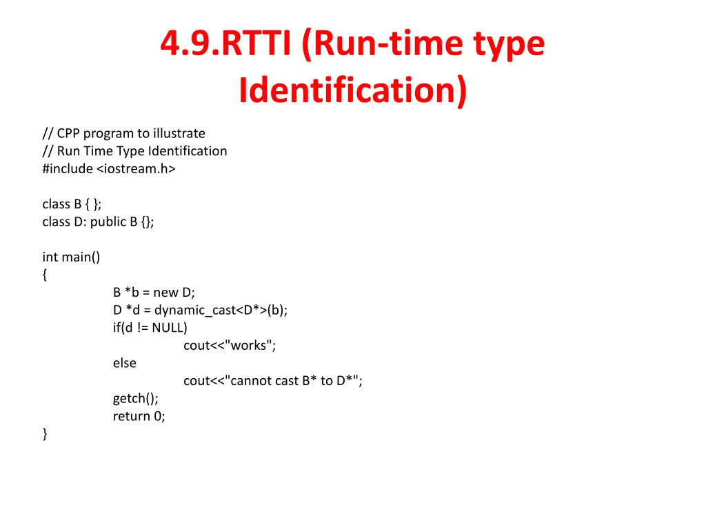 4 9 rtti run time type identification 1