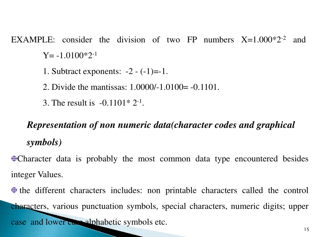 example consider the division of two fp numbers