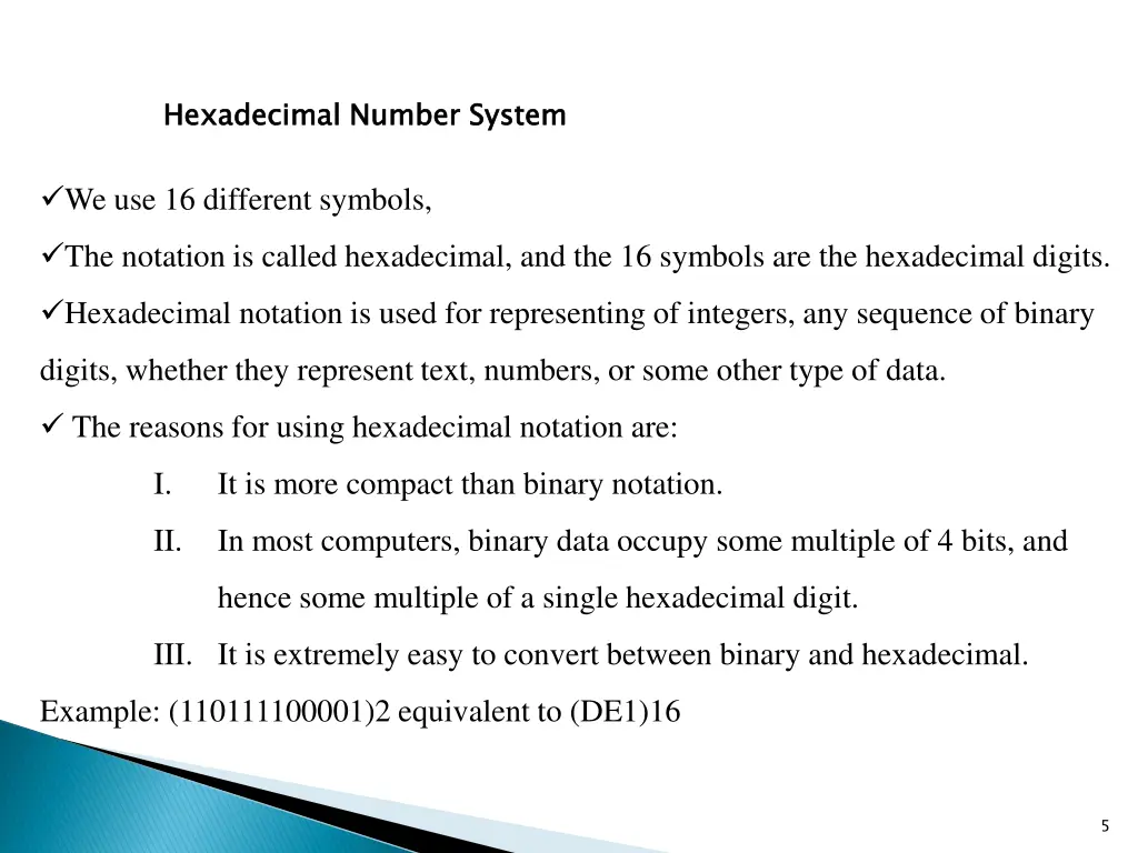 hexadecimal number system