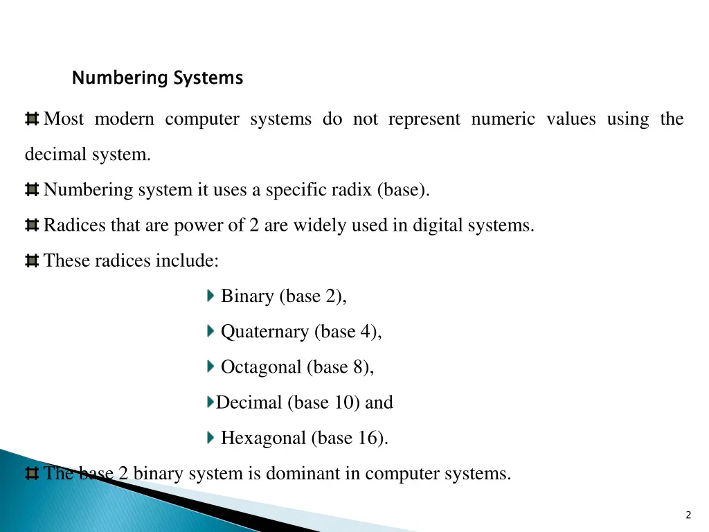 numbering systems