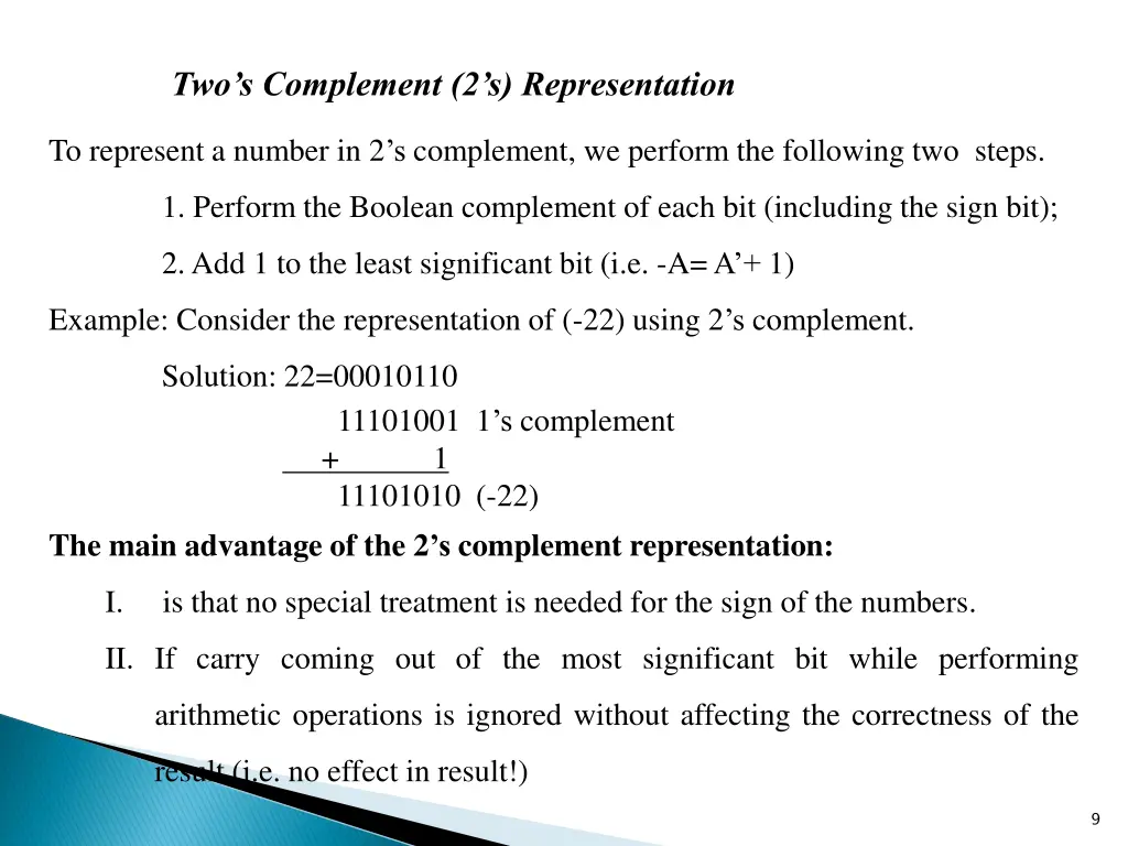 two s complement 2 s representation