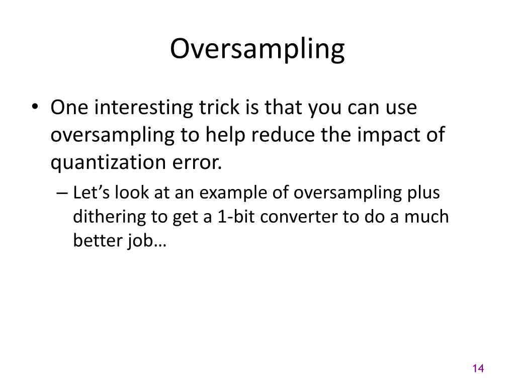 oversampling