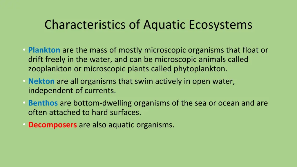 characteristics of aquatic ecosystems 1