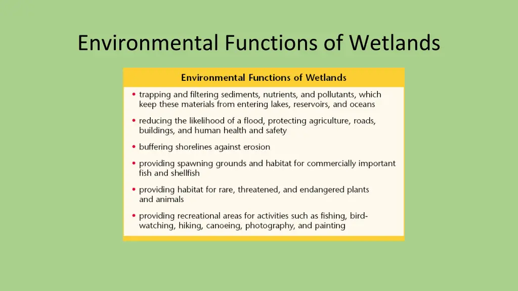 environmental functions of wetlands