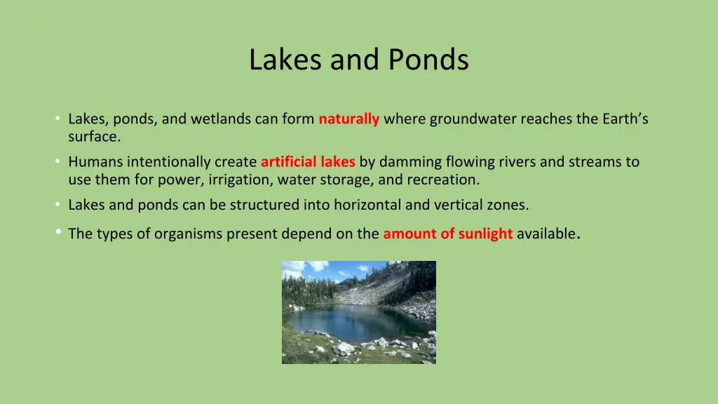 lakes and ponds