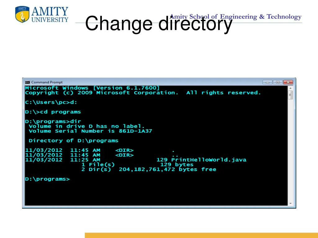 change directory