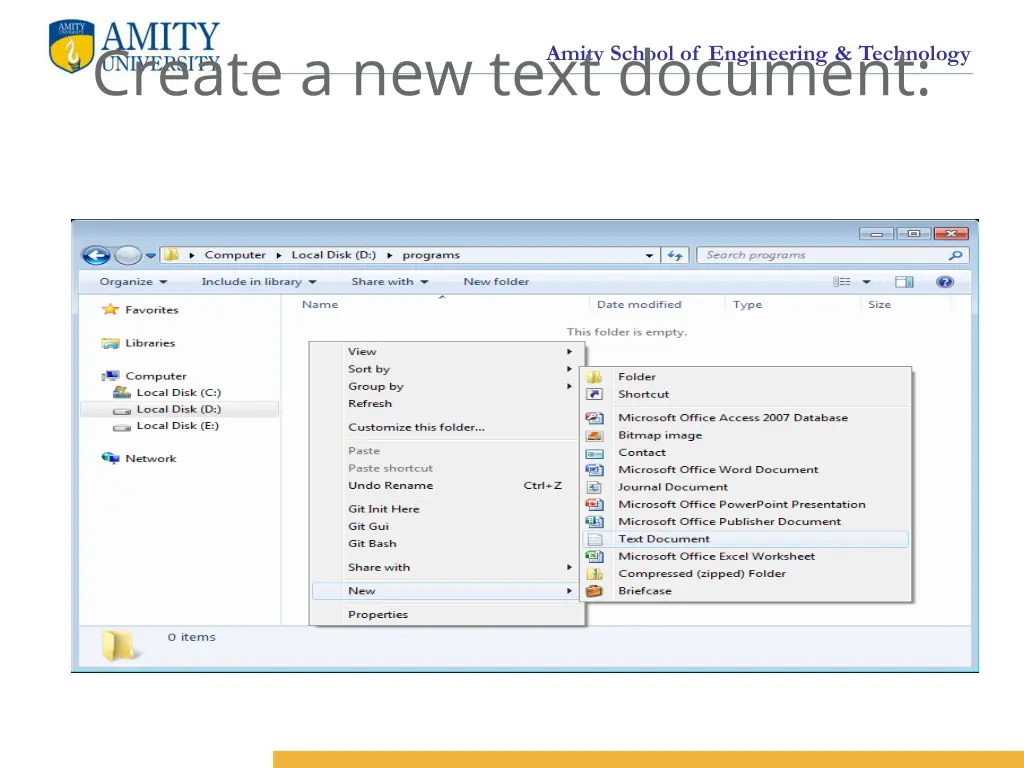 create a new text document