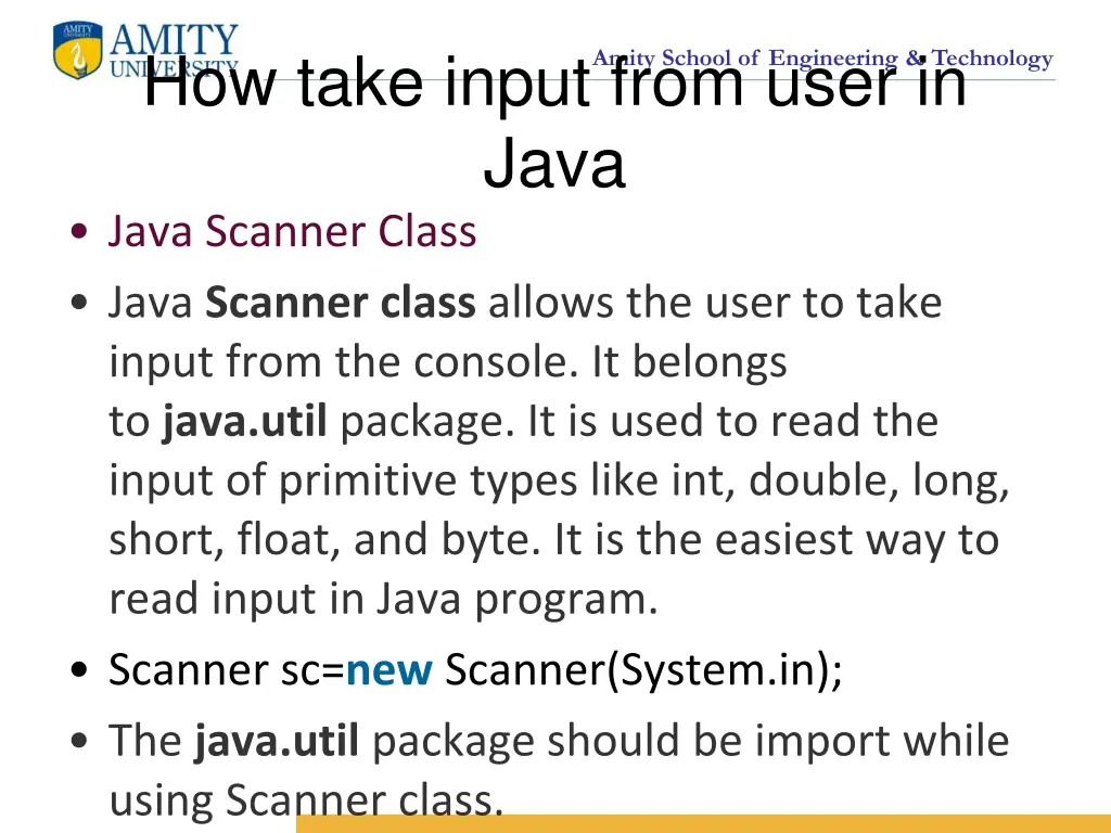 how take input from user in java java scanner