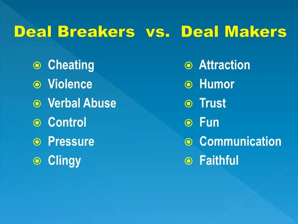 deal breakers vs deal makers deal breakers