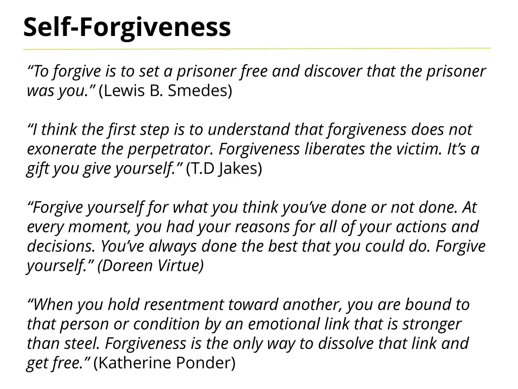 self forgiveness