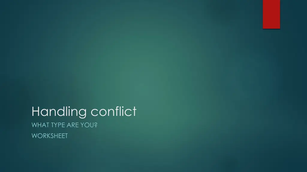 handling conflict what type are you worksheet