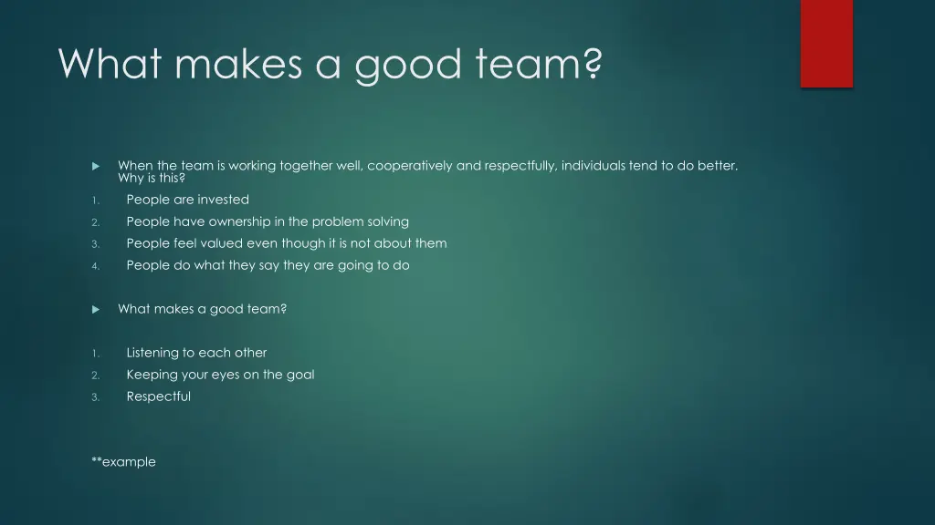 what makes a good team