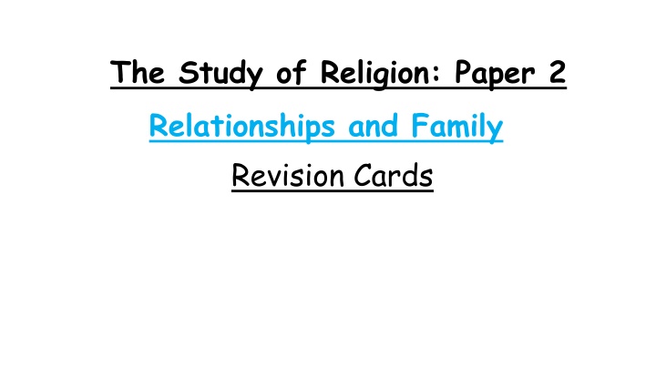 the study of religion paper 2 relationships