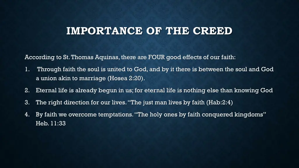 importance of the creed