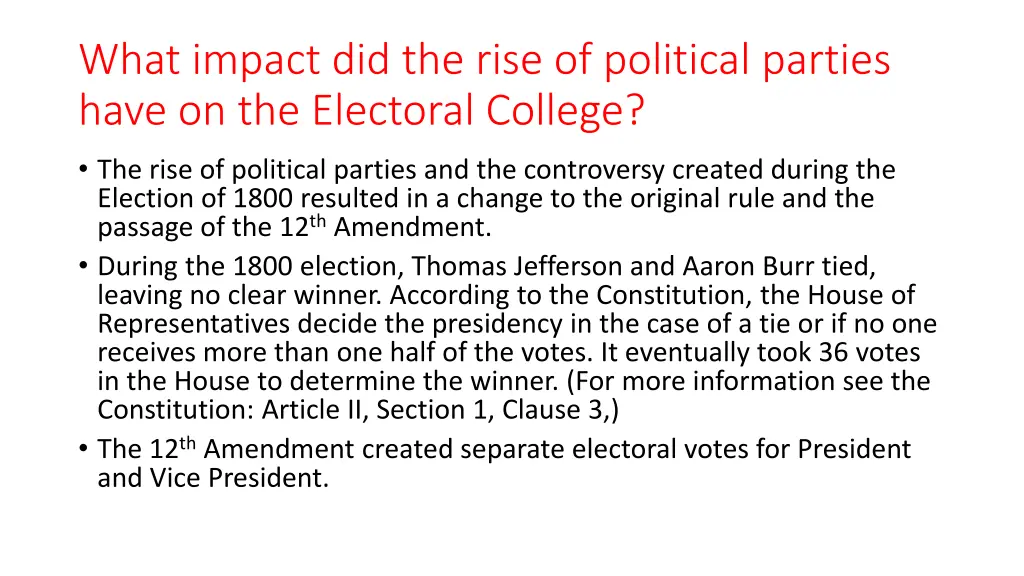 what impact did the rise of political parties