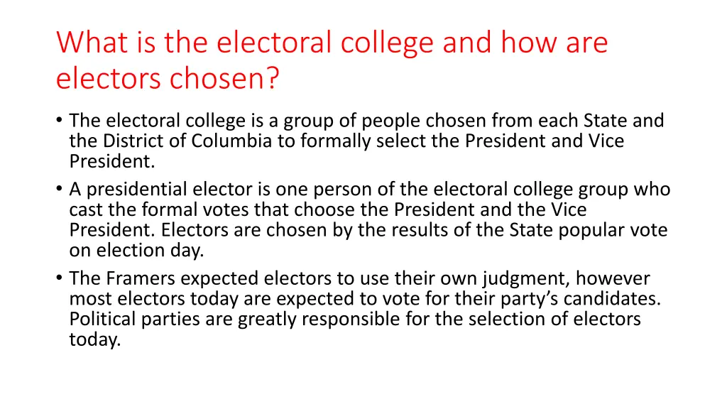 what is the electoral college