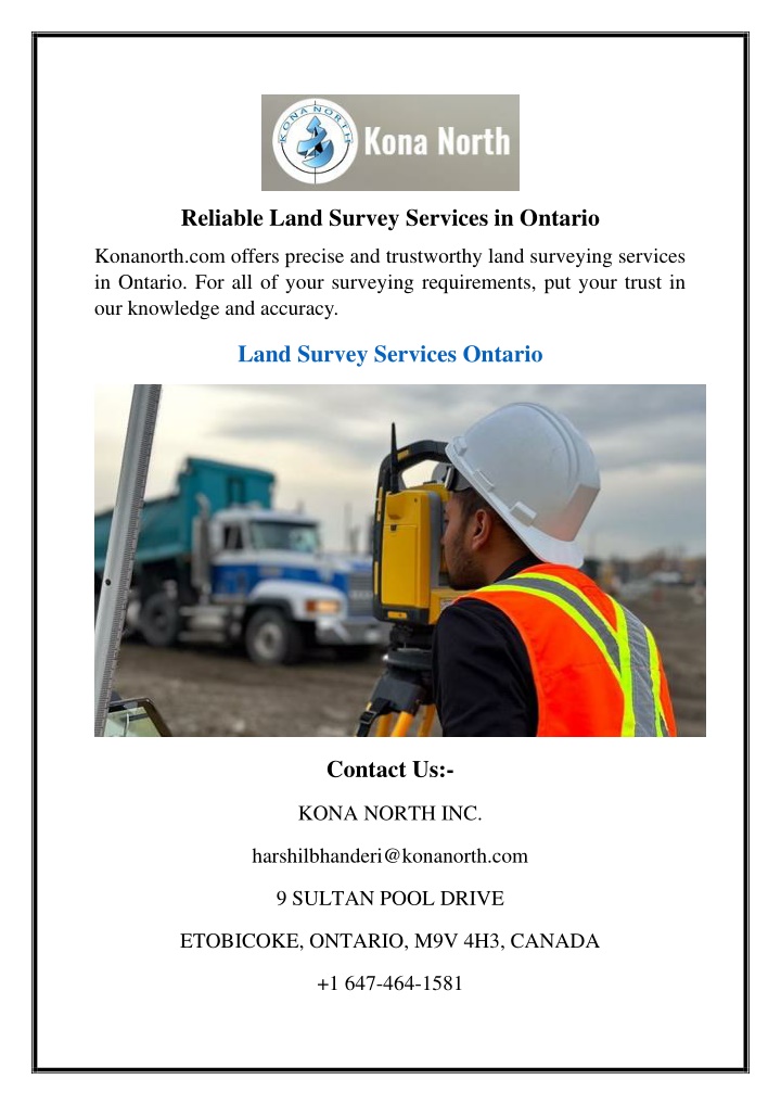 reliable land survey services in ontario