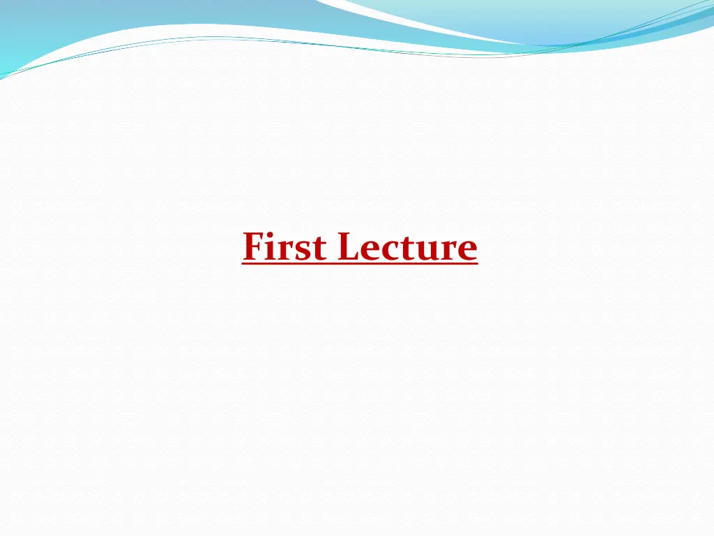 first lecture