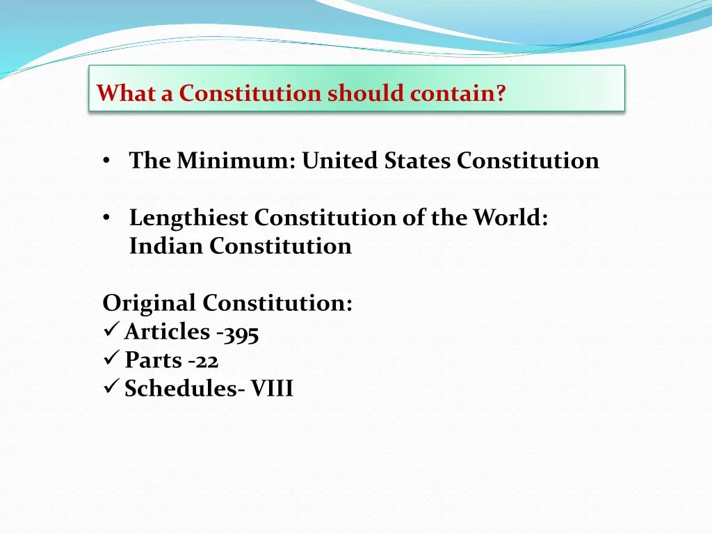 what a constitution should contain