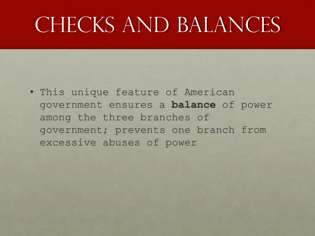 checks and balances