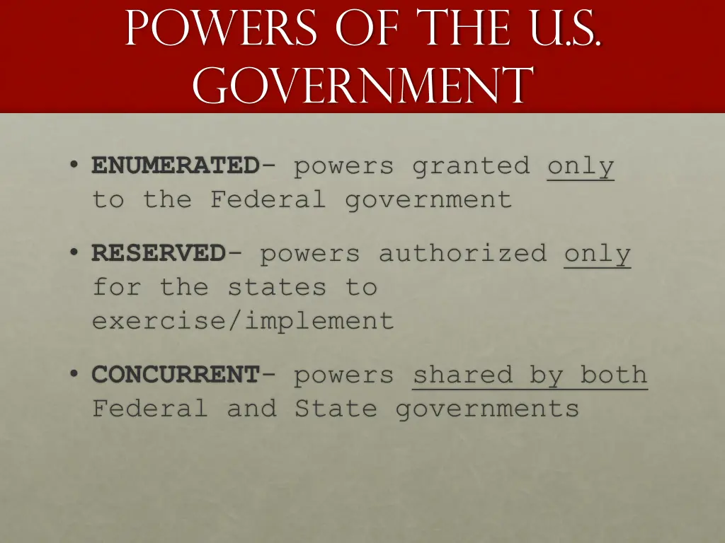 powers of the u s government