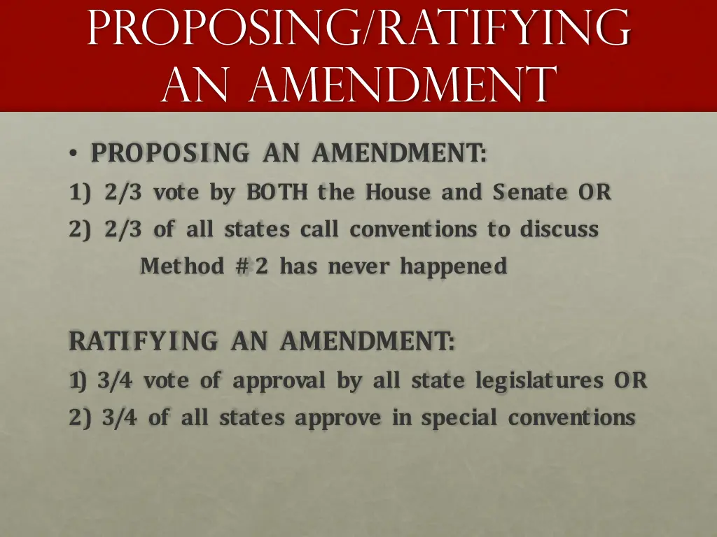 proposing ratifying an amendment